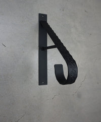 1.5'' Engraved Grab Rail - Custom Made Wrought Iron Flat Bar Handrail with Flat Black Finish