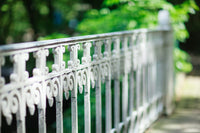White galvanized railing