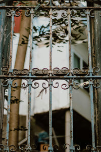 Old rustic wrought iron fence