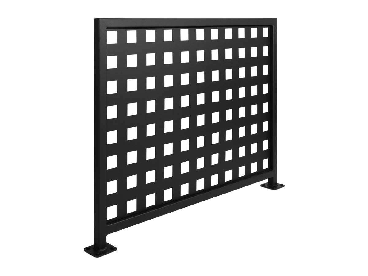 Wrought Iron Guardrail / Balcony Railing | Square Design – SI Handrails