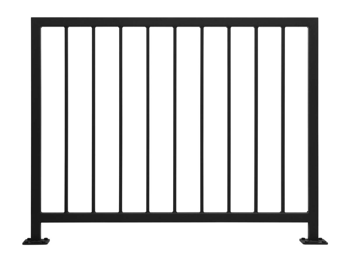 Vertical Pickets Iron Railing | Modern Metal Guardrail – SI Handrails
