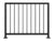 Modern Vertical Wrought Iron Metal Guardrail - 1.5" x 1.5" Posts, 0.5" x 1" Pickets with Flat Black Finish