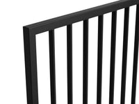 Modern Vertical Wrought Iron Metal Guardrail - 1.5" x 1.5" Posts, 0.5" x 1" Pickets with Flat Black Finish