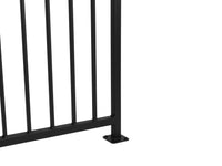 Modern Vertical Wrought Iron Metal Guardrail - 1.5" x 1.5" Posts, 0.5" x 1" Pickets with Flat Black Finish