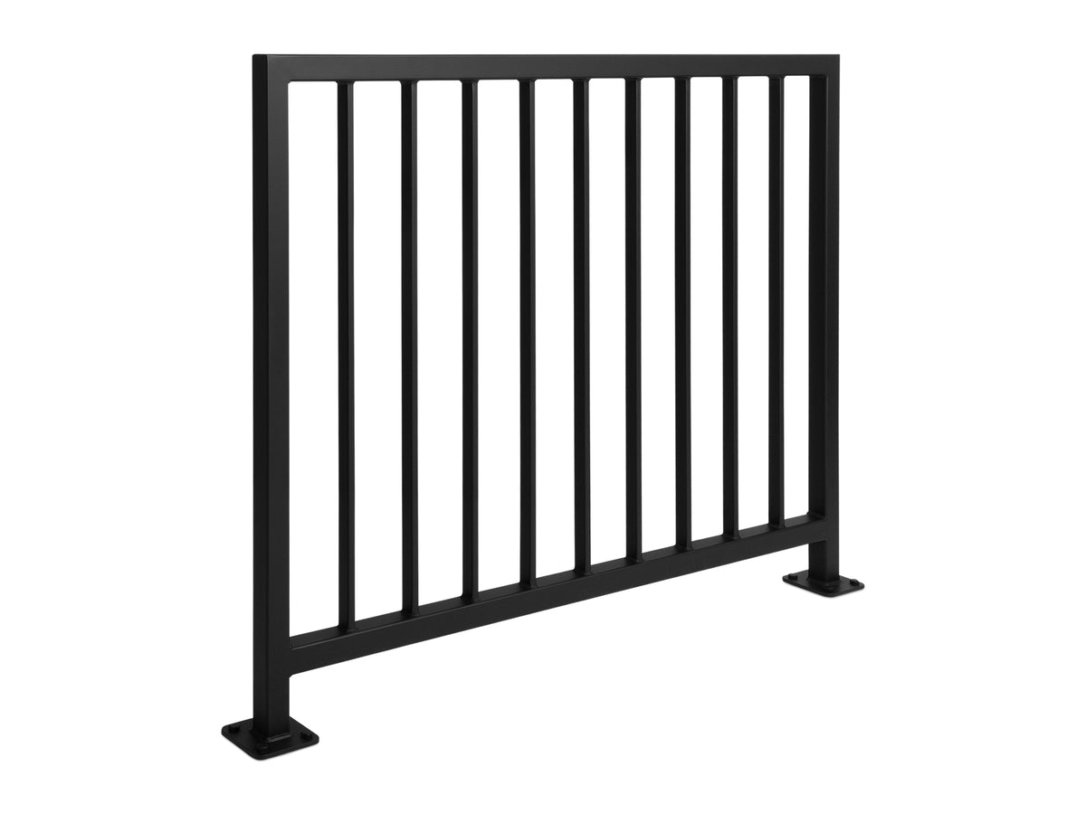 Vertical Pickets Iron Railing | Modern Metal Guardrail – SI Handrails
