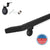 Modern Wrought Iron Handrail - 1.5'' x 1.5'' Hammered, Custom Made, with Angled Elbow and Flat Black Finish