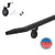 Modern Wrought Iron Handrail - 2'' x 1'' Hammered, Custom Made, with Angled Elbow and Flat Black Finish