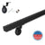 Modern Wrought Iron Steel Handrail - 1.5'' x 1.5'' Hammered, Custom Made, Squared Model with Flat Black Finish