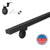 Modern Wrought Iron Handrail - Custom Made, 2'' x 1'' Straight Model with Flat Black Finish