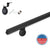 Modern Wrought Steel Iron Handrail - Custom Made, 2'' x 1'' Straight Model with Mitered End and Flat Black Finish