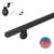 Modern Wrought Iron Handrail - 2'' x 1'' Hammered, Custom Made, Straight, with Mitered End and Flat Black Finish