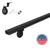 Modern Wrought Iron Steel Handrail - 2'' x 1'' Hammered, Custom Made, Straight with Flat Black Finish