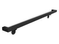 Modern Wrought Iron Handrail - Classic 1.5'' x 1.5'' Right-Angled Elbow Model with Flat Black Finish