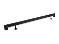 Modern Wrought Iron Railing - 2'' x 1'' Right-Angle Elbow Handrail with Square Brackets and Flat Black Finish