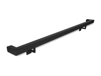 Modern Wrought Iron Railing - 1.5'' x 1.5'' Right-Angle Elbow Handrail with Square Brackets and Flat Black Finish