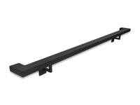 Modern Wrought Iron Handrail - 2'' x 1'' Right-Angle Elbow Handrail with Square Brackets and Flat Black Finish