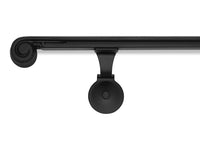 Hand-Forged Modern Handrail - 1 3/4'' Wrought Iron Handrail with Molding Cap, Volute Fist and Flat Black Finish