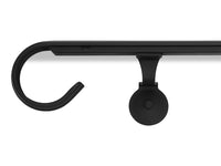 Hand-Forged Modern Handrail - 1 3/4'' Wrought Iron handrail with Molding Cap, Volute End and Flat Black Finish