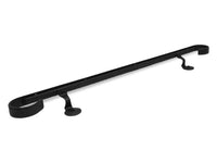 Hand-Forged Custom Metal Handrail - 1.5'' Hammered Wrought Iron Handrail with Volute End and Flat Black Finish