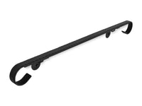 Hand-Forged Custom Metal Handrail - 1.5'' Hammered Wrought Iron Handrail with Volute End and Flat Black Finish