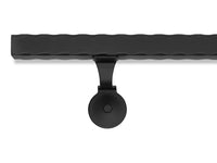 Modern Wrought Iron Steel Handrail - 1.5'' x 1.5'' Hammered, Custom Made, Squared Model with Flat Black Finish