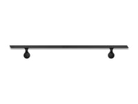 Modern Wrought Steel Iron Handrail - Custom Made, 2'' x 1'' Straight Model with Mitered End and Flat Black Finish