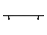 Modern Wrought Iron Handrail - Custom Made, 2'' x 1'' Straight Model with Flat Black Finish