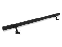 Modern Wrought Iron Handrail - Custom Made, 2'' x 1'' Straight Model with Flat Black Finish