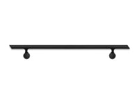 Modern Wrought Iron Handrail - Custom Made, 1.5'' Round Model with Mitered End and Flat Black Finish