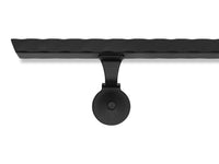 Modern Wrought Iron Handrail - 2'' x 1'' Hammered, Custom Made, Straight, with Mitered End and Flat Black Finish