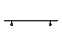 Modern Wrought Iron Steel Handrail - 2'' x 1'' Hammered, Custom Made, Straight with Flat Black Finish