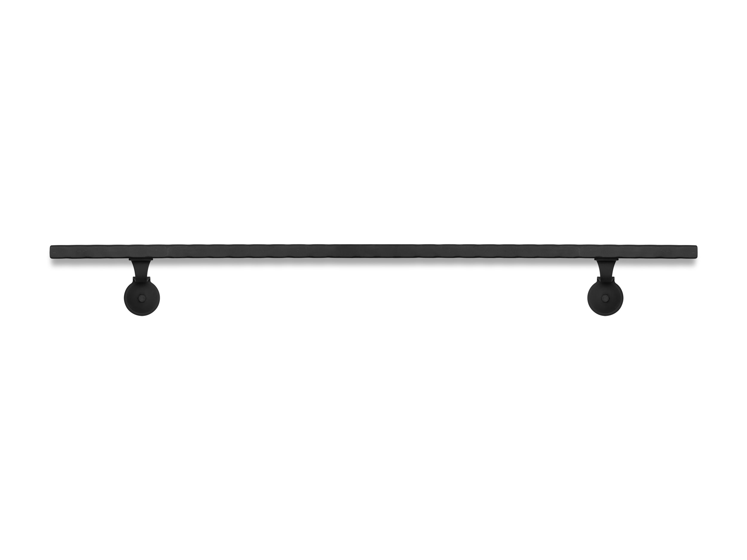 Hammered, Modern Wrought Iron handrail, End Wall Mount steel hand rail ...