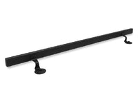 Modern Wrought Iron Steel Handrail - 2'' x 1'' Hammered, Custom Made, Straight with Flat Black Finish