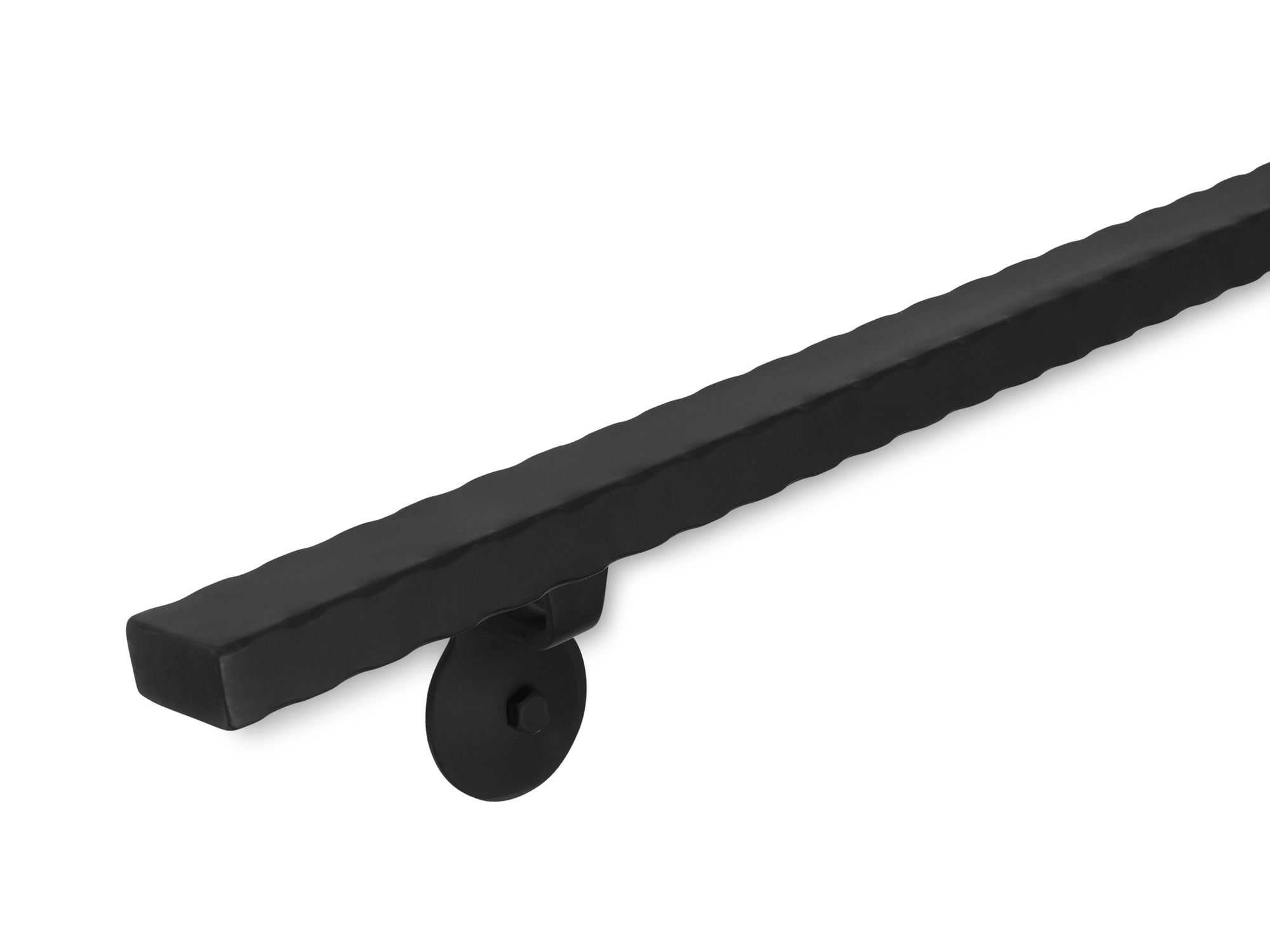 Hammered, Modern Wrought Iron Handrail | Slim Rectangle Model – SI ...