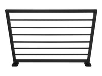 Modern Horizontal Iron Railings - 1.5" x 1.5" Posts, 0.5" x 1" Pickets with Flat Black Finish