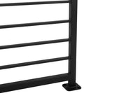 Modern Horizontal Iron Railings - 1.5" x 1.5" Posts, 0.5" x 1" Pickets with Flat Black Finish