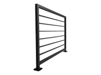 Modern Horizontal Iron Railings - 1.5" x 1.5" Posts, 0.5" x 1" Pickets with Flat Black Finish