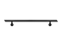 Modern Wrought Iron Handrail - Custom Made, 1.5'' Straight Model with Mitered End and Flat Black Finish