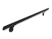 Modern Wrought Iron Handrail - Custom Made, 1.5'' Round Model with Mitered End and Flat Black Finish