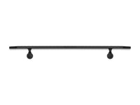 Modern Wrought Iron Handrail - 2'' x 1'' Hammered, Custom Made, with Angled Elbow and Flat Black Finish