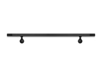 Modern Wrought Iron Handrail - Custom Made, 1.5'' x 1.5'' Angled Elbow Model with Flat Black Finish