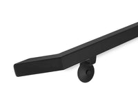 Modern Wrought Iron Handrail - Custom Made, 1.5'' x 1.5'' Angled Elbow Model with Flat Black Finish