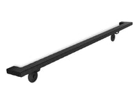 Modern Wrought Iron Handrail - 2'' x 1'' Hammered, Custom Made, with Right-Angled Elbow and Flat Black Finish