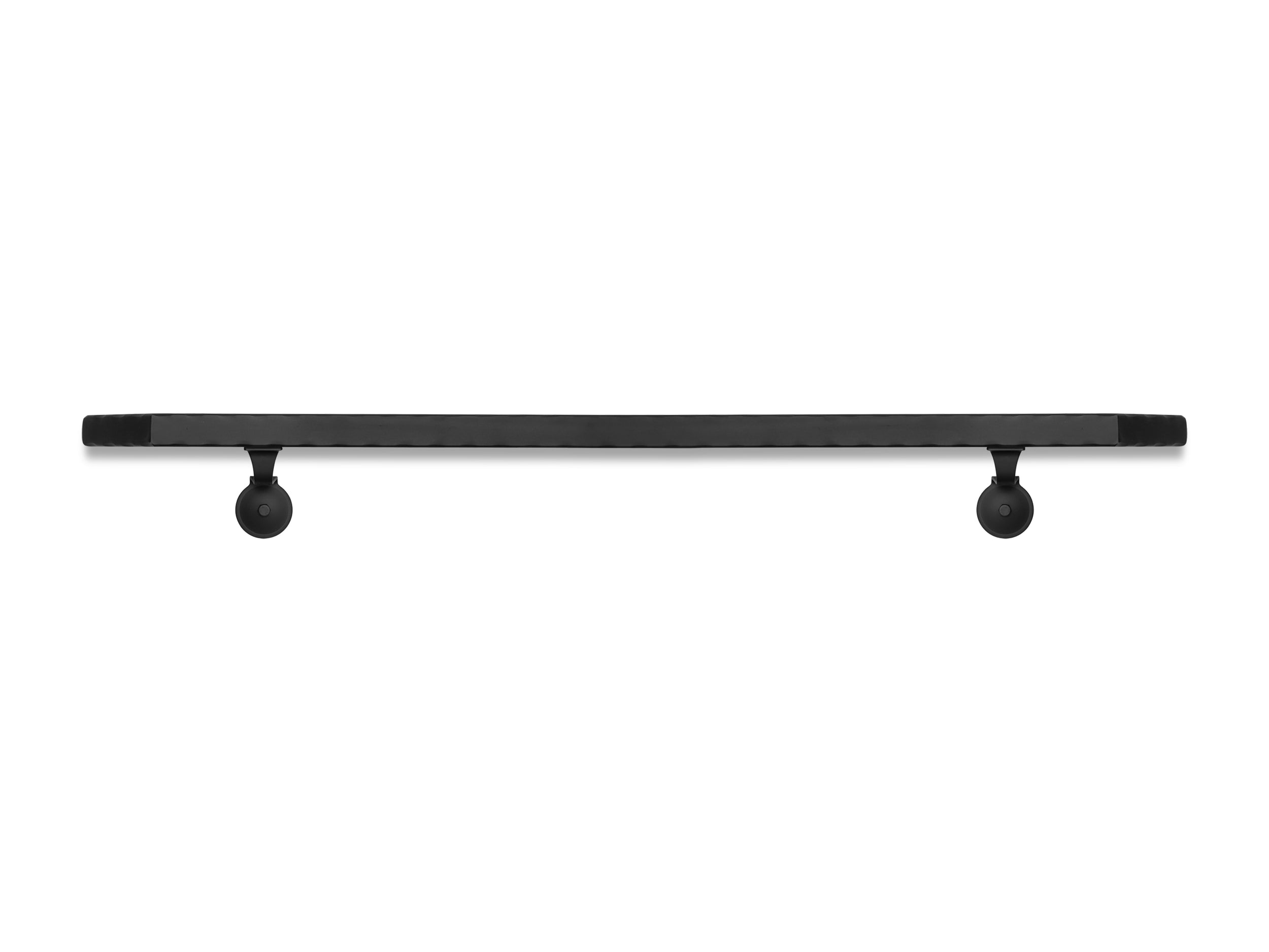 Hammered, Modern Wrought Iron handrail, End Wall Mount steel hand rail ...