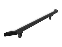 Modern Wrought Iron Handrail - 1.5'' x 1.5'' Hammered, Custom Made, with Angled Elbow and Flat Black Finish