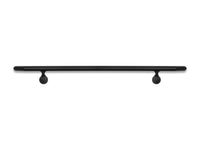 Round Metal Handrail - Custom Made 1.5'' Wrought Iron handrail with Angled Elbow and Flat Black Finish