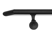 Round Metal Handrail - Custom Made 1.5'' Wrought Iron handrail with Angled Elbow and Flat Black Finish