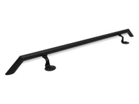 Round Metal Handrail - Custom Made 1.5'' Wrought Iron handrail with Angled Elbow and Flat Black Finish