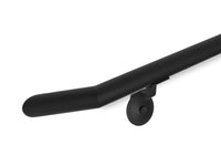 Round Metal Handrail - Custom Made 1.5'' Wrought Iron handrail with Angled Elbow and Flat Black Finish