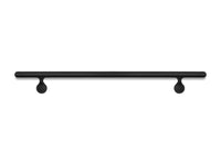 Round Metal Handrail - Custom Made 1.5'' Wrought Iron Handrail with Right Angled Elbow and Flat Black Finish